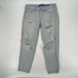 Hollister Low Rise Distressed Boyfriend Button Fly Jeans Size 5 Long Women’s